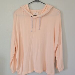 Lou & Grey | Peach Cropped Hoodie Size Large